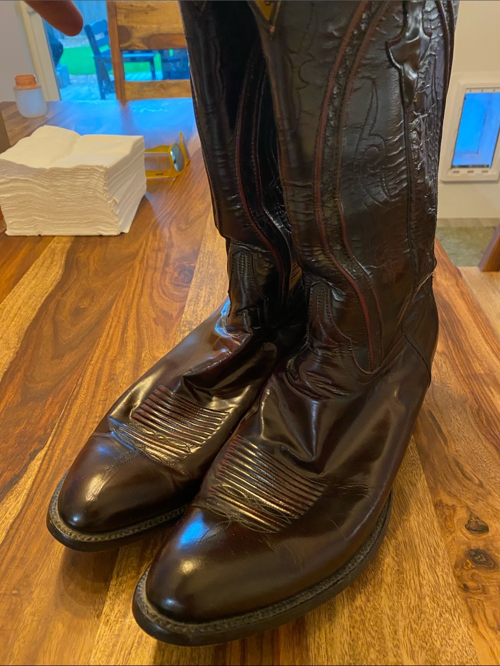 Lucchese Dark Brown Men’s Western Cowboy Boots